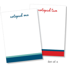 Load image into Gallery viewer, 5x7 Notepad: Double Stripe Set