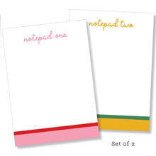 Load image into Gallery viewer, 5x7 Notepad: Double Stripe Set
