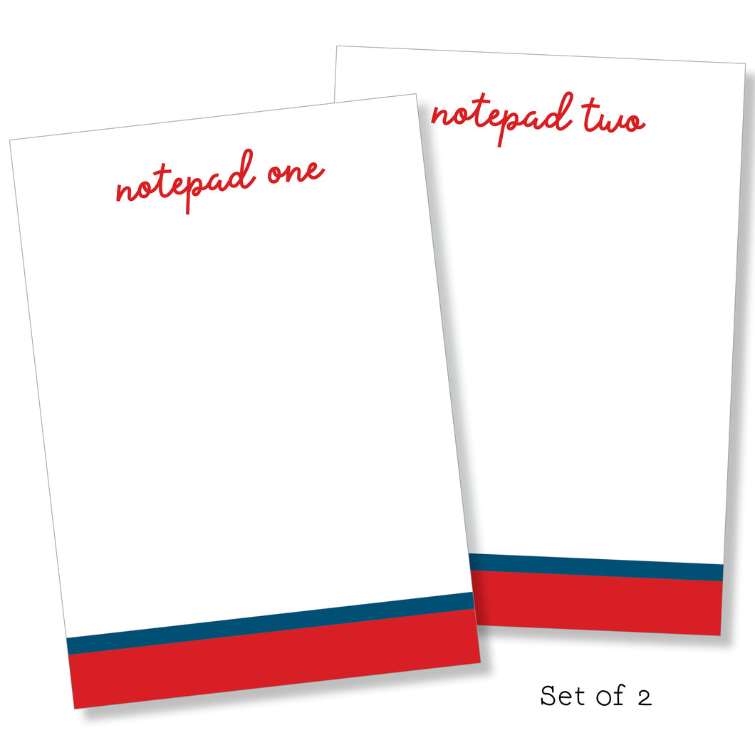 5x7 Notepad: Double Stripe Set